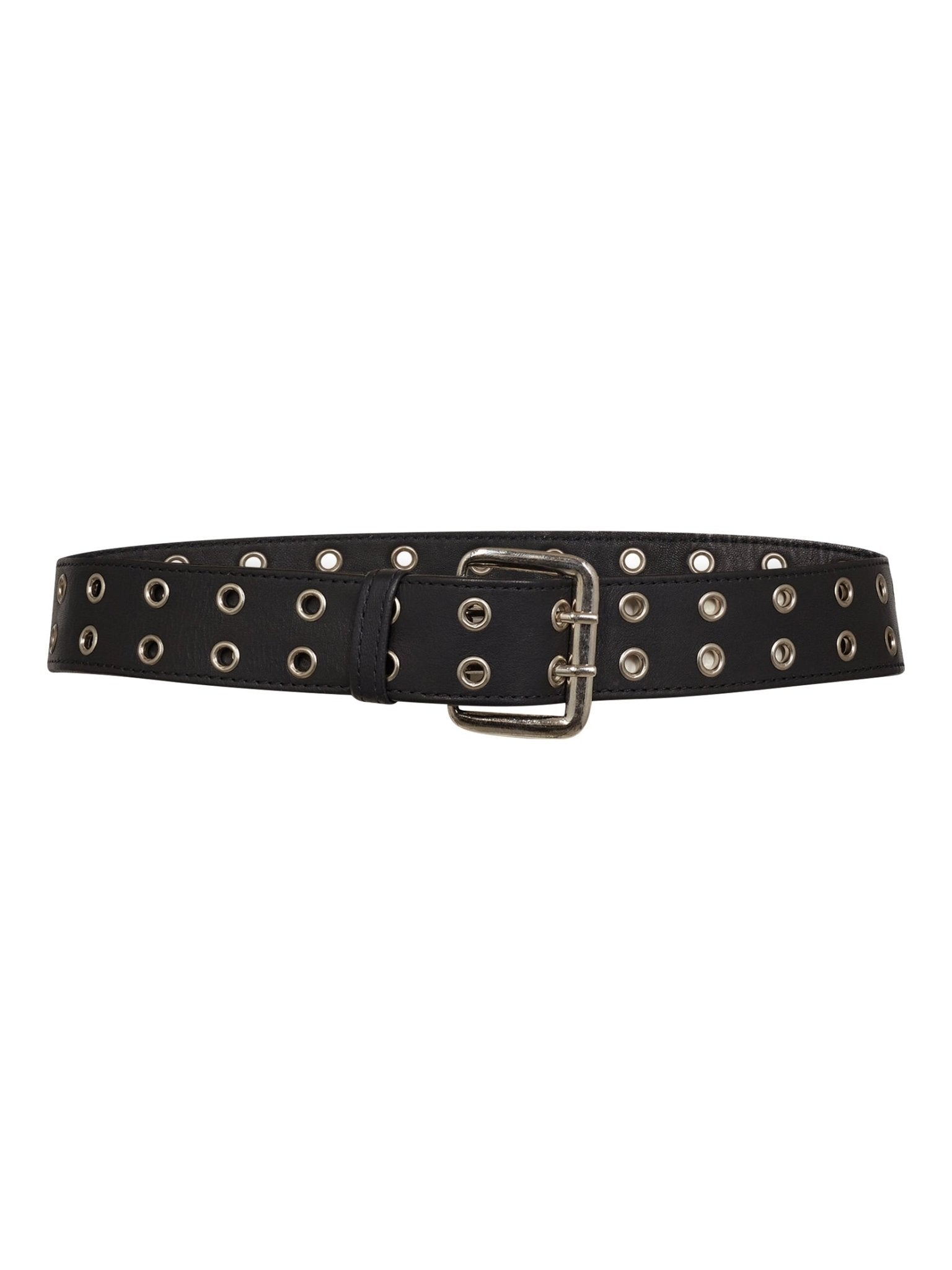 PhoebeCC Leather Eyelet Belt - Black - Co'couture