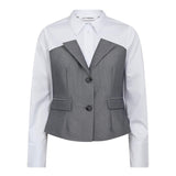 PollyCC Corsage Mix Shirt - White - Co'couture