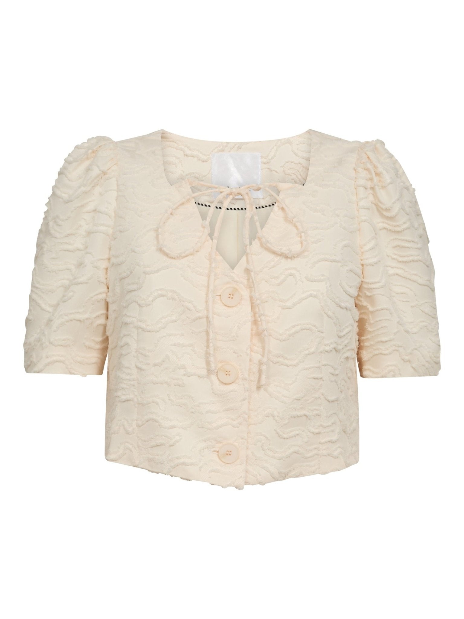 RachelCC Crop Tie SS Shirt - Bone - Co'couture