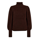 RowCC Puff Rib Roll Neck - Dark Brown - Co'couture