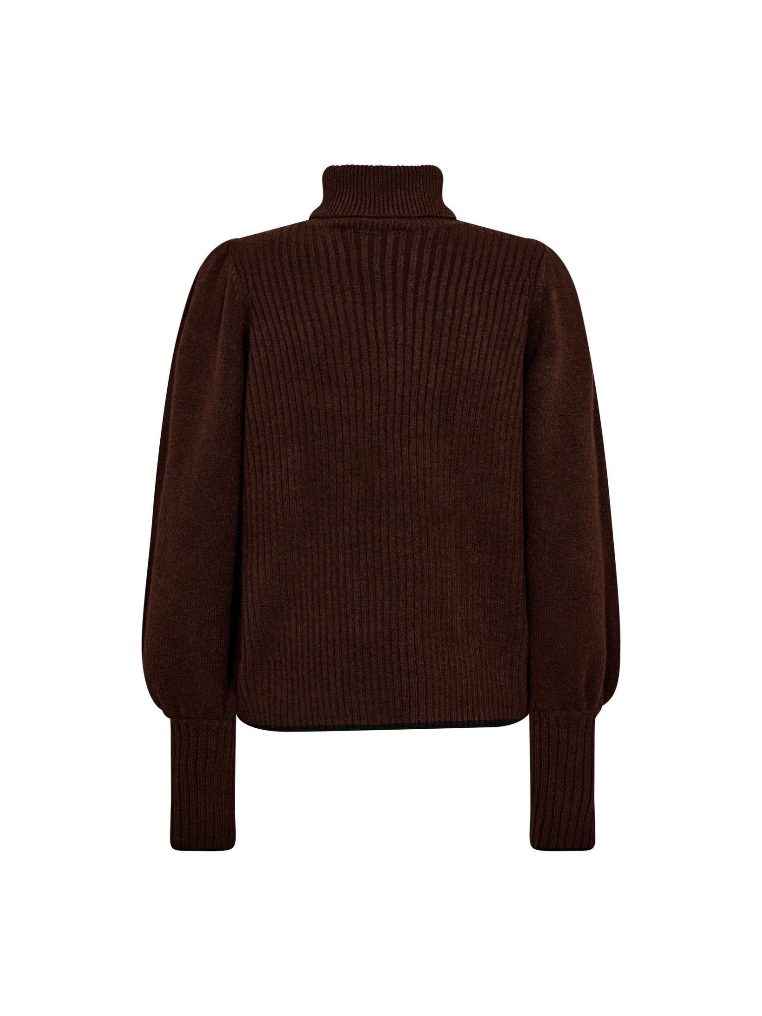 RowCC Puff Rib Roll Neck - Dark Brown - Co'couture