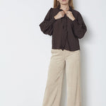 ShinaCC Frill LS Shirt - Dark Brown - Co'couture
