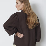ShinaCC Frill LS Shirt - Dark Brown - Co'couture