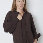 ShinaCC Frill LS Shirt - Dark Brown - Co'couture