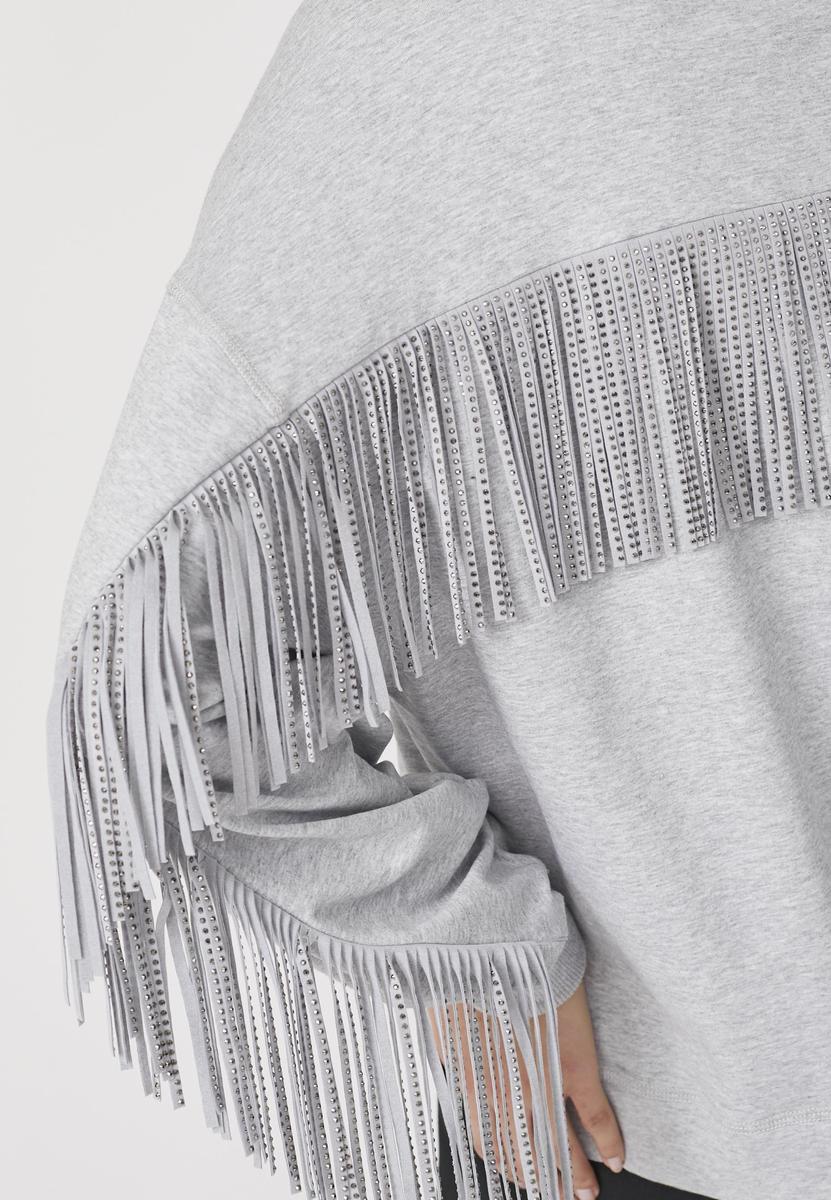 StudCC Fringe Sweat - Light Grey - Co'couture