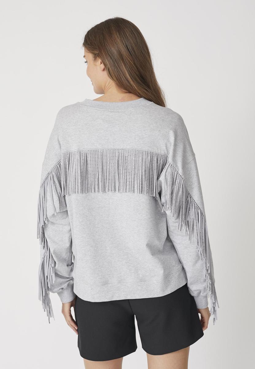 StudCC Fringe Sweat - Light Grey - Co'couture