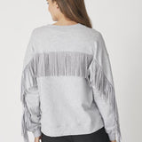 StudCC Fringe Sweat - Light Grey - Co'couture