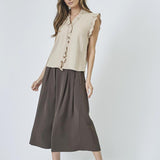 SuedaCC Frill Top - Bone - Co'couture