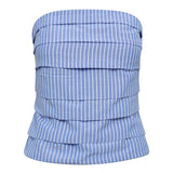TeaCC Stripe Tube Top - Blue - Co'couture