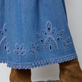 TillyCC Pleat Emb Skirt - Denim blue - Co'couture