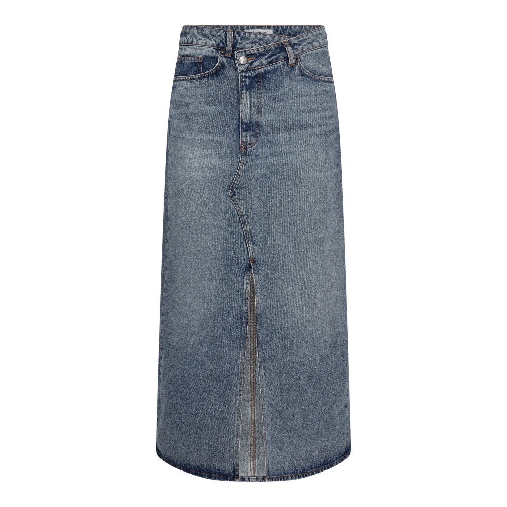 34099- Vikacc Asym Denim Slit Skirt-52-01